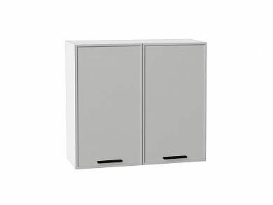 Шкаф верхний с 2-мя дверцами Фрейм 716*800*324 Grey Silk / Белый