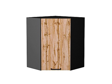Шкаф верхний угловой Флэт 716*600*600 Wotan Oak 2S / Graphite