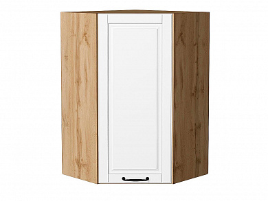 Шкаф верхний угловой Дублин 920*600*600 Special White / Дуб Вотан