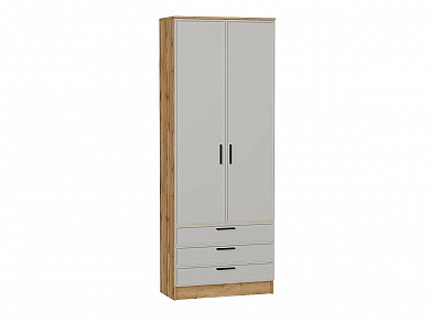 Шкаф двухстворчатый Стиль ШК-803 с ящиками 2110*800*376 Grey Silk