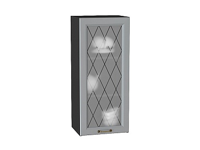 Шкаф верхний с 1-ой остекленной дверцей Ницца 920*400*318 Графит / Graphite