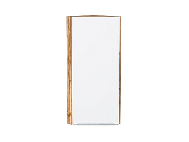 Шкаф верхний торцевой Фьюжн 920*300*306 Silky White / Дуб Вотан