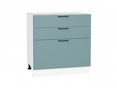 Шкаф нижний с 3-мя ящиками Флэт 816*800*478 Grey-green In 2S / Белый