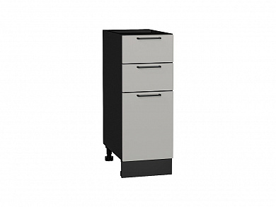 Шкаф нижний с 3-мя ящиками Флэт 816*300*478 Light Grey In 2S / Graphite