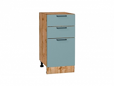 Шкаф нижний с 3-мя ящиками Флэт 816*400*478 Grey-green In 2S / Дуб Вотан