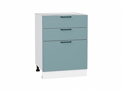 Шкаф нижний с 3-мя ящиками Флэт 816*600*478 Grey-green In 2S / Белый