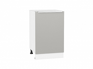 Шкаф нижний с 1-ой дверцей Фьюжн 816*500*480 Silky Light Grey / Белый