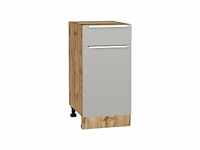 Шкаф нижний с 1-ой дверцей и ящиком Фьюжн 816*400*480 Silky Light Grey / Дуб Вотан