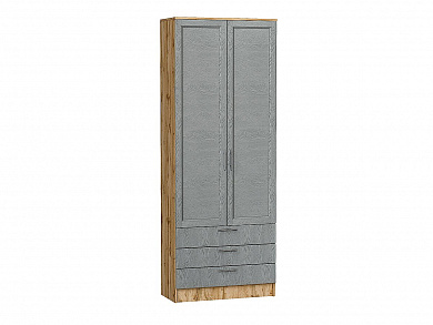 Шкаф двухстворчатый Стиль ШК-803 с ящиками 2110*800*376 Grey Softwood