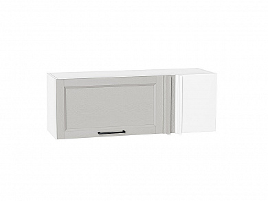 Шкаф верхний прямой угловой горизонтальный Сканди 358*1000*350 Grey Silkwood / Белый