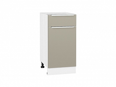 Шкаф нижний с 1-ой дверцей и ящиком Фьюжн 816*400*480 Silky Grey / Белый