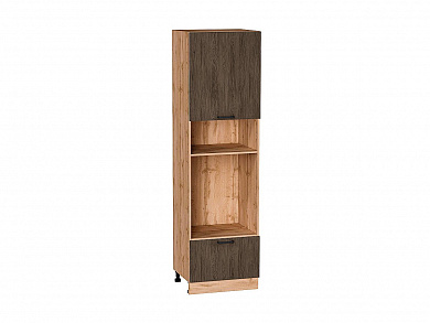 Шкаф пенал с 1-ой дверцей и ящиком под технику Флэт 2132*600*574 Brown Casella Oak 2S / Дуб Вотан