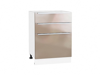 Шкаф нижний с 3-мя ящиками Фьюжн 816*600*480 Gallant / Белый