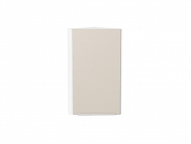 Шкаф верхний торцевой Фьюжн 716*300*306 Cream Silk / Белый
