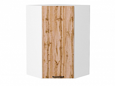 Шкаф верхний угловой Флэт 920*600*600 Wotan Oak 2S / Белый