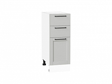 Шкаф нижний с 3-мя ящиками Сканди 816*300*480 Grey Silkwood / Белый