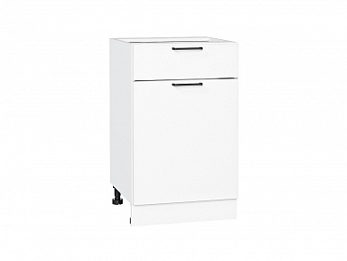 Шкаф нижний с 1-ой дверцей и ящиком Флэт 816*500*478 White In 2S / Белый