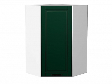 Шкаф верхний угловой Дублин 920*600*600 Special Green / Белый