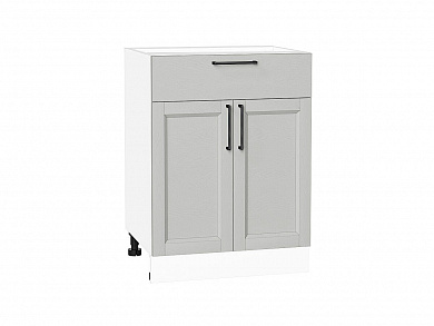 Шкаф нижний с 2-мя дверцами и ящиком Сканди 816*600*480 Grey Silkwood / Белый