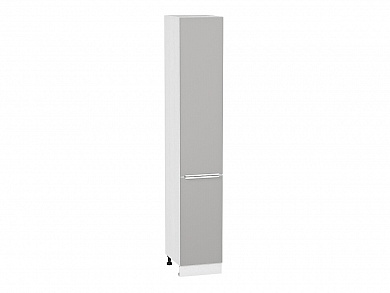 Шкаф пенал с 2-мя дверцами Фьюжн 2336*400*576 Silky Light Grey / Белый