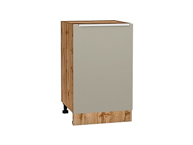 Шкаф нижний с 1-ой дверцей Фьюжн 816*500*480 Silky Grey / Дуб Вотан