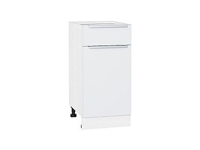 Шкаф нижний с 1-ой дверцей и ящиком Фьюжн 816*400*480 Silky White / Белый