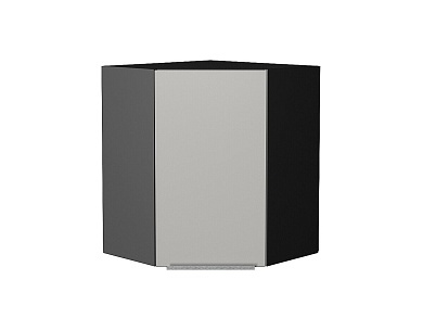 Шкаф верхний угловой Фьюжн 716*600*600 Silky Light Grey / Graphite