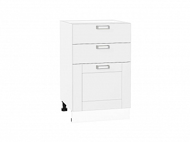 Шкаф нижний с 3-мя ящиками Лофт 816*500*480 White Silk / Белый