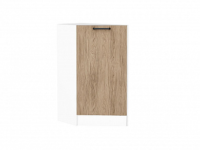 Шкаф нижний торцевой Флэт 816*296*552 Natural Casella Oak 2S / Белый