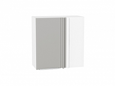 Шкаф верхний прямой угловой Фьюжн 716*700*345 Silky Light Grey / Белый