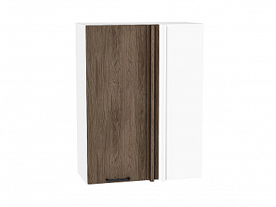 Шкаф верхний прямой угловой Флэт 920*700*345 Brown Casella Oak 2S / Белый