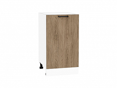 Шкаф нижний с 1-ой дверцей Флэт 816*450*478 Natural Casella Oak 2S / Белый