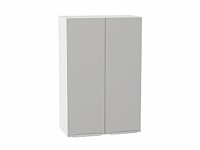 Шкаф верхний с 2-мя дверцами Фьюжн 920*600*320 Silky Light Grey / Белый