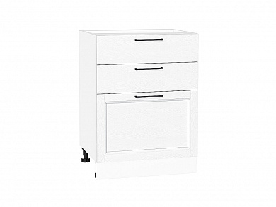 Шкаф нижний с 3-мя ящиками Сканди 816*600*480 White Silkwood / Белый