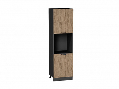 Шкаф пенал с 2-мя дверцами под технику Флэт 2132*600*574 Natural Casella Oak 2S / Graphite