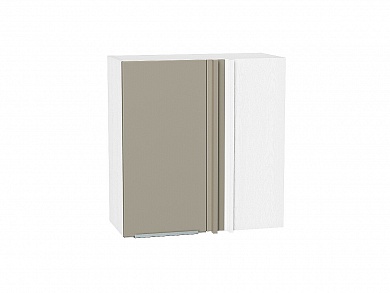 Шкаф верхний прямой угловой Фьюжн 716*700*345 Silky Grey / Белый