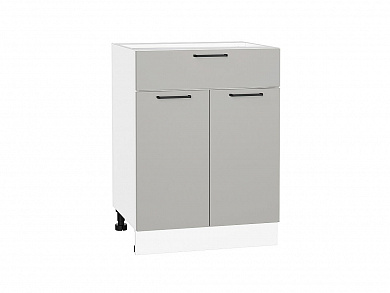 Шкаф нижний с 2-мя дверцами и ящиком Флэт 816*600*478 Light Grey In 2S / Белый