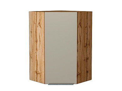 Шкаф верхний угловой Фьюжн 920*600*600 Silky Grey / Дуб Вотан