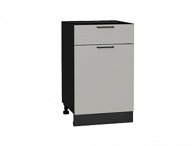 Шкаф нижний с 1-ой дверцей и ящиком Флэт 816*500*478 Light Grey In 2S / Graphite