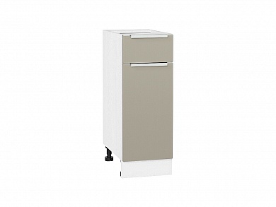 Шкаф нижний с 1-ой дверцей и ящиком Фьюжн 816*300*480 Silky Grey / Белый