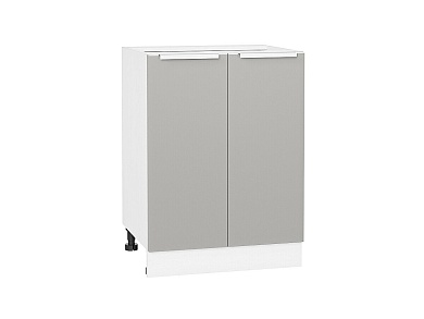 Шкаф нижний с 2-мя дверцами Фьюжн 816*600*480 Silky Light Grey / Белый