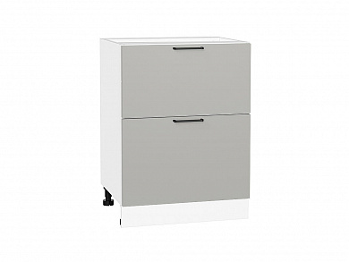 Шкаф нижний с 2-мя ящиками Флэт 816*600*478 Light Grey In 2S / Белый