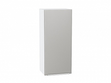 Шкаф верхний с 1-ой дверцей Фьюжн 920*400*320 Silky Light Grey / Белый