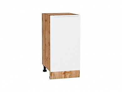 Шкаф нижний с 1-ой дверцей Фьюжн 816*400*480 Silky White / Дуб Вотан