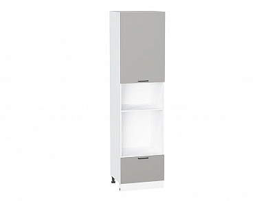 Шкаф пенал с 1-ой дверцей и ящиком под технику Флэт 2336*600*574 Light Grey In 2S / Белый