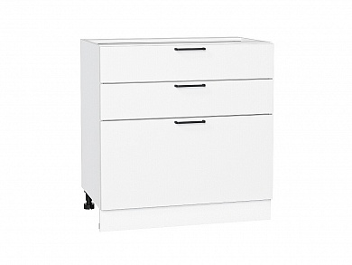 Шкаф нижний с 3-мя ящиками Флэт 816*800*478 White In 2S / Белый
