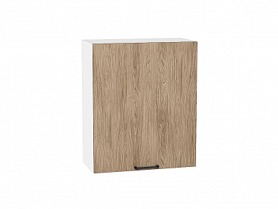 Шкаф верхний с 1-ой дверцей Флэт 716*600*318 Natural Casella Oak 2S / Белый