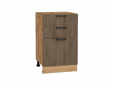 Шкаф нижний с 3-мя ящиками Флэт 816*500*478 Brown Casella Oak 2S / Дуб Вотан