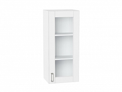 Шкаф верхний с 1-ой остекленной дверцей Лофт 920*400*320 White Silk / Белый