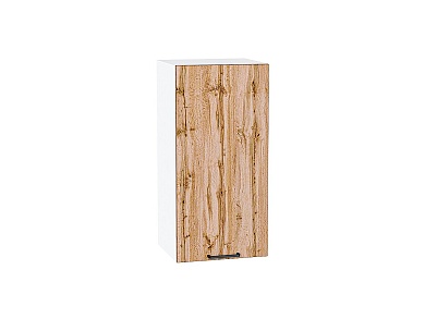 Шкаф верхний с 1-ой дверцей Флэт 716*350*318 Wotan Oak 2S / Белый